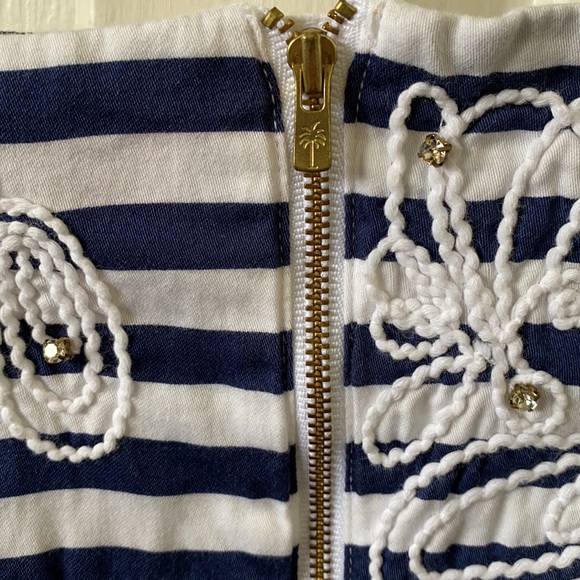 Navy Stripe Lilly Pulitzer Rhinestone Skirt - Picture 3 of 6
